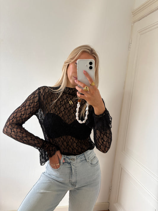 Lace top - black
