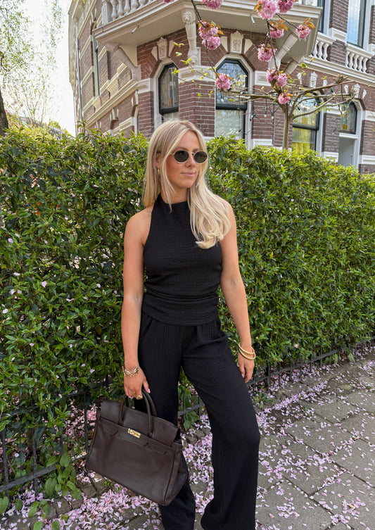 Chiara open-back top - black