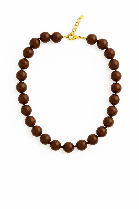 Pien kralen ketting bruin